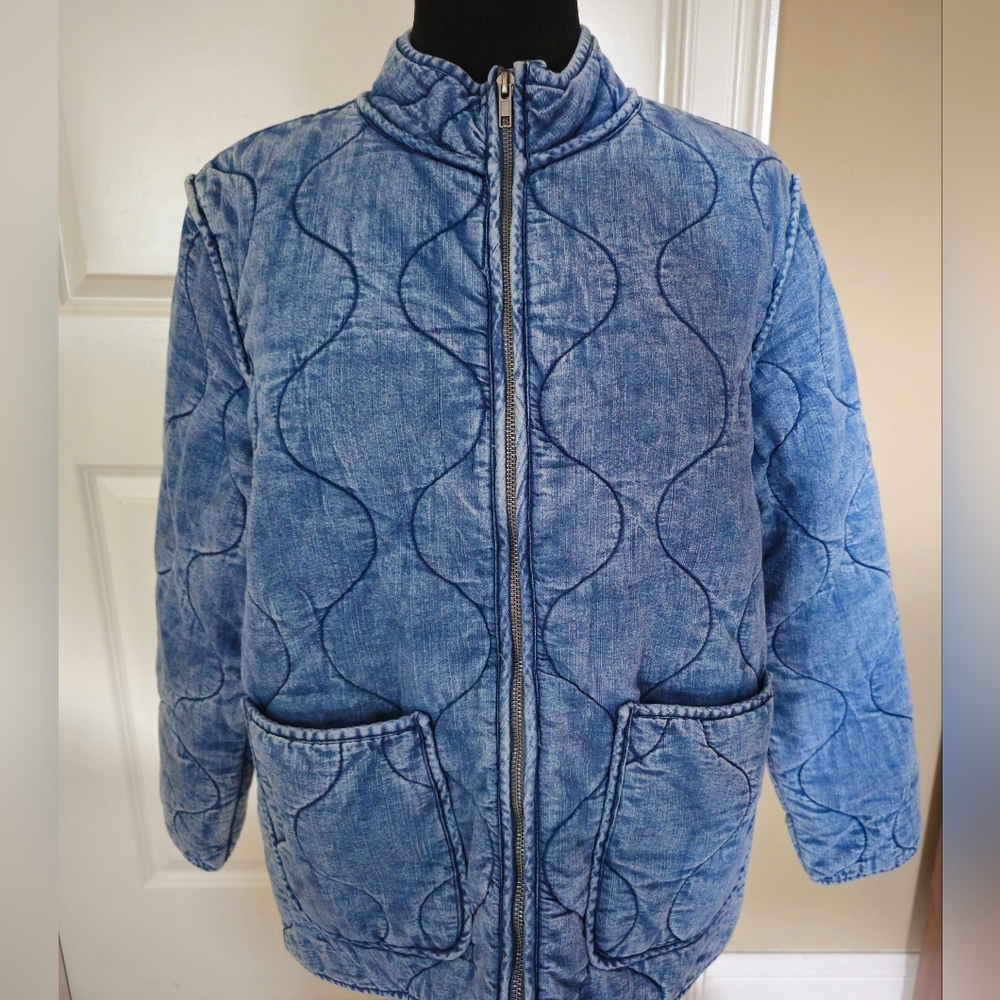 NWOT - ee:some Denim Acid Wash Jacket - Medium